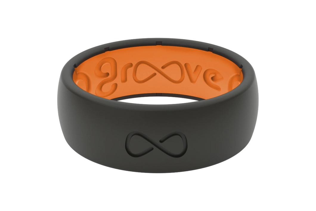 SOLID MIDNIGHT BLACK & ORANGE RING